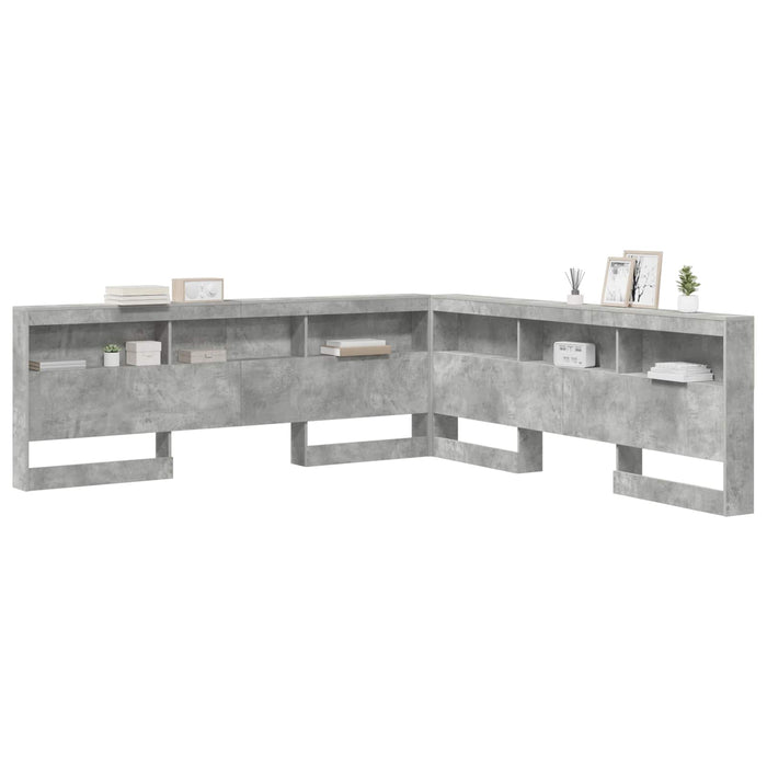 Tăblie de depozitare cu raft Gri din beton 180 cm Lemn compozit - WALTI WALTI