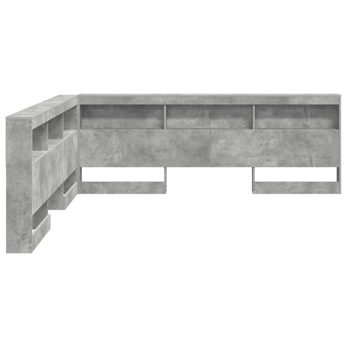 Tăblie de depozitare cu raft Gri din beton 180 cm Lemn compozit - WALTI WALTI