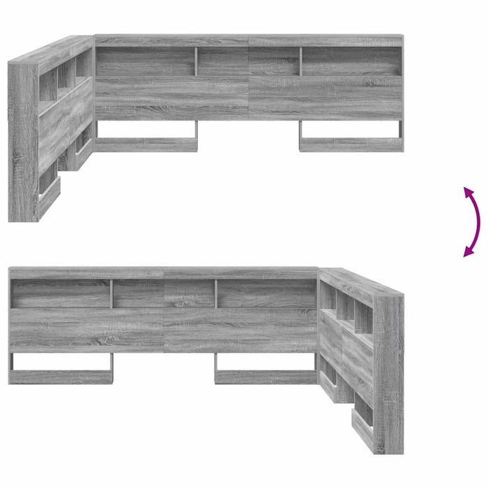 Tăblie de depozitare cu raft Gri Sonoma 180 cm Lemn compozit WALTI