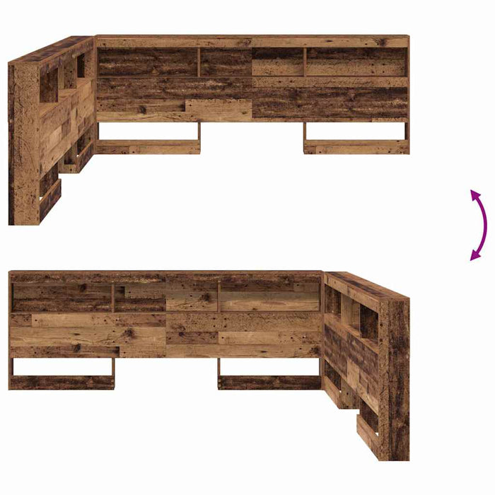 Tăblie de depozitare cu raft Lemn vechi 180 cm Lemn compozit - WALTI WALTI