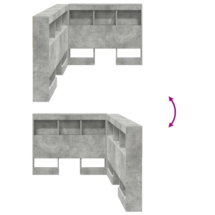 Tăblie de depozitare cu raft Gri din beton 75 cm Lemn compozit - WALTI WALTI