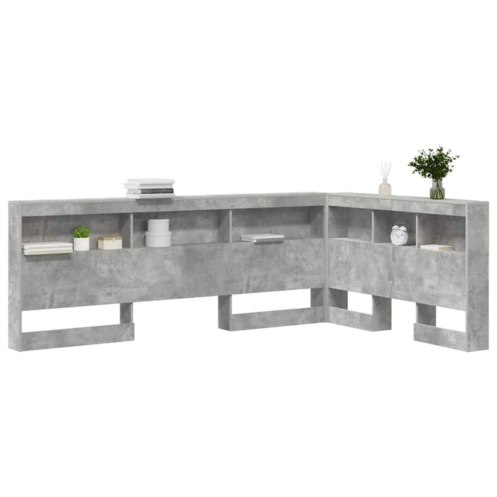 Tăblie de depozitare cu raft Gri beton 120 cm Lemn compozit - WALTI WALTI