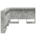 Tăblie de depozitare cu raft Gri beton 120 cm Lemn compozit - WALTI WALTI