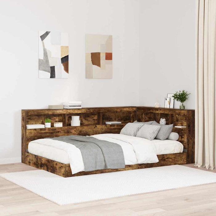 Tăblie de depozitare cu raft Stejar afumat 120 cm Lemn compozit - WALTI WALTI