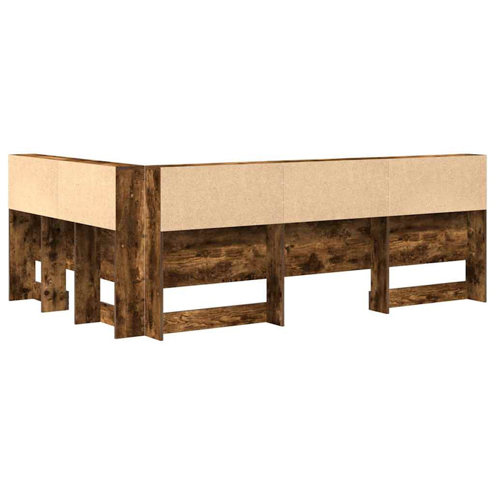 Tăblie de depozitare cu raft Stejar afumat 120 cm Lemn compozit - WALTI WALTI
