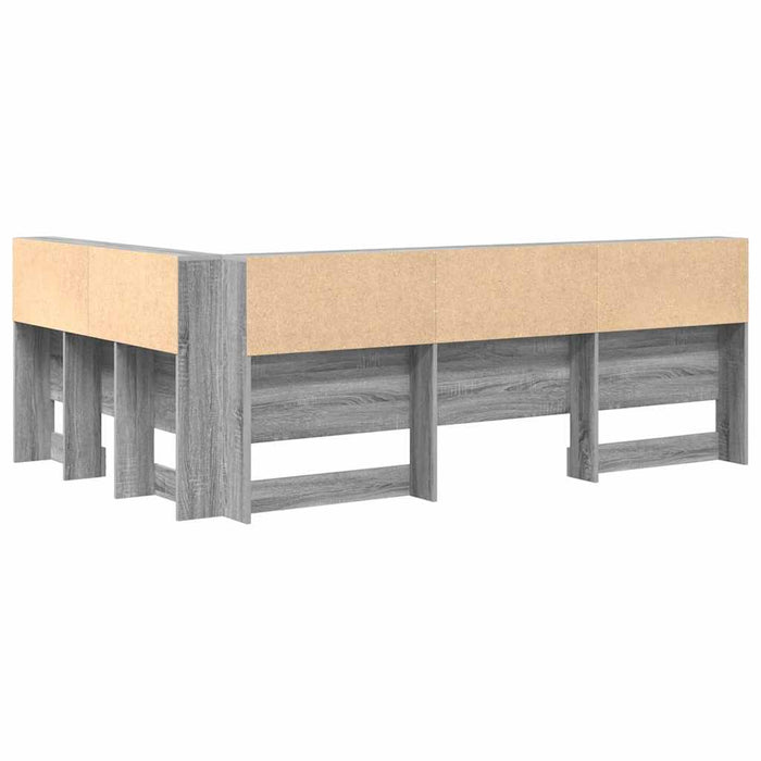 Tăblie de depozitare cu raft sonoma gri 120 cm Lemn compozit - WALTI WALTI