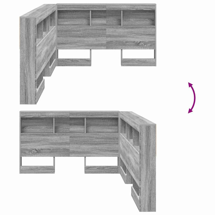 Tăblie de depozitare cu raft sonoma gri 120 cm Lemn compozit - WALTI WALTI