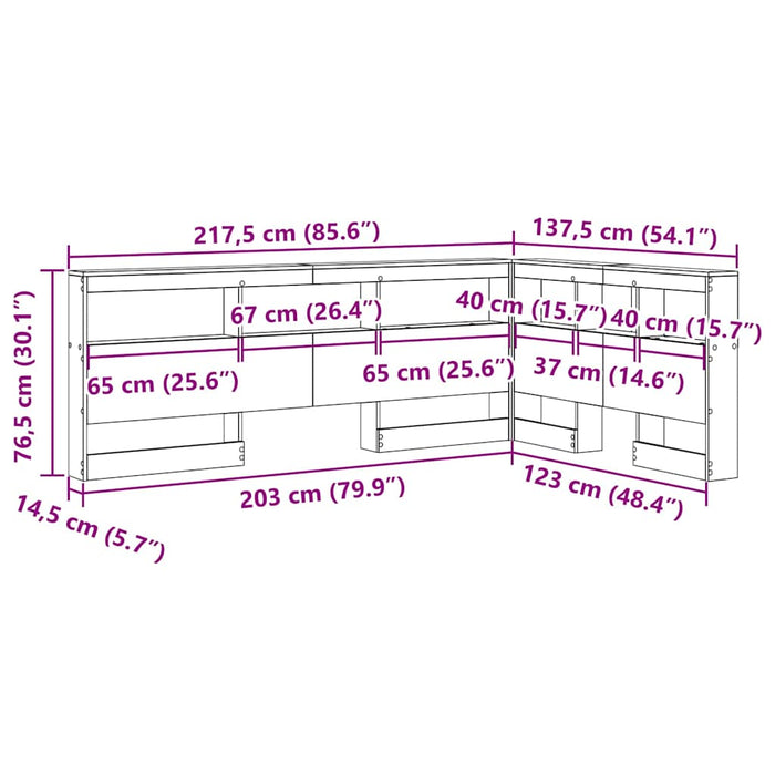 Tăblie de depozitare cu raft sonoma gri 120 cm Lemn compozit - WALTI WALTI