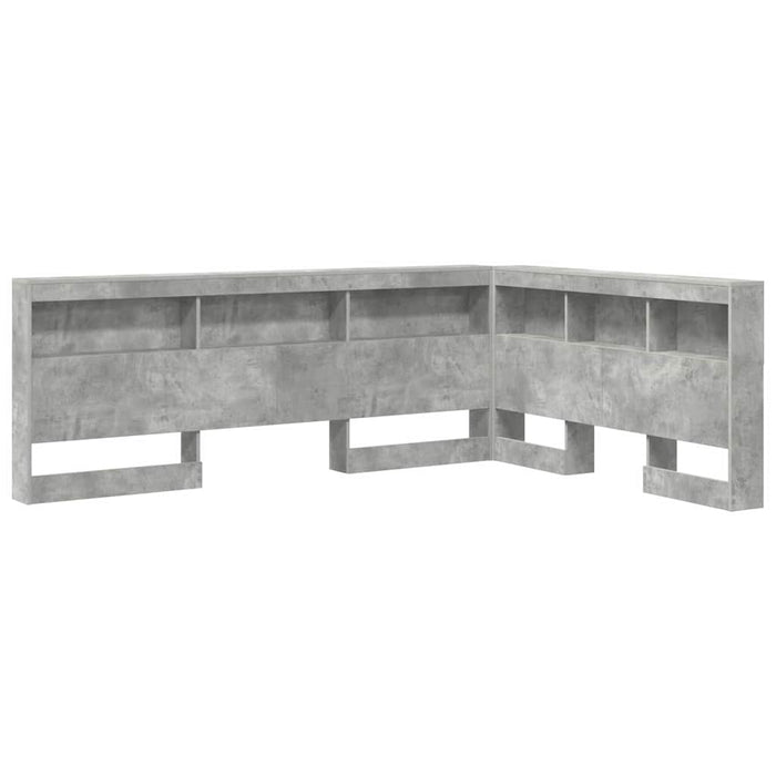 Tăblie de depozitare cu raft Gri beton 135 cm Lemn compozit - WALTI WALTI