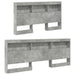 Tăblie de depozitare cu raft Gri beton 135 cm Lemn compozit - WALTI WALTI