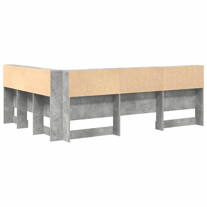 Tăblie de depozitare cu raft Gri beton 135 cm Lemn compozit - WALTI WALTI