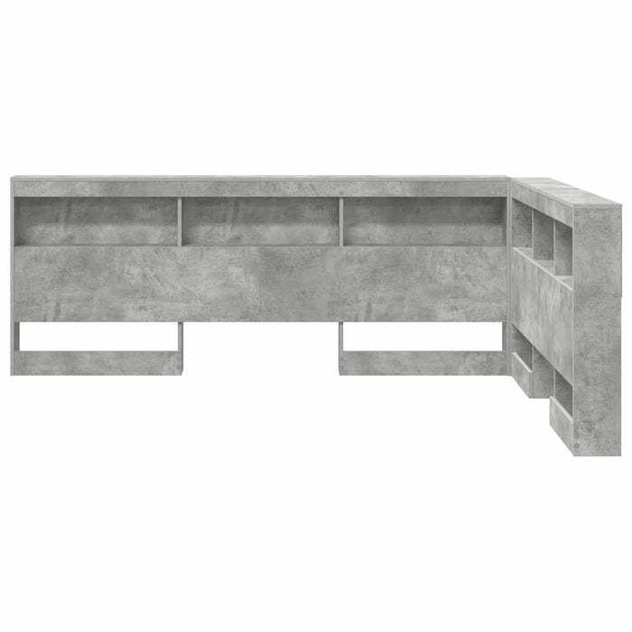 Tăblie de depozitare cu raft Gri beton 135 cm Lemn compozit - WALTI WALTI