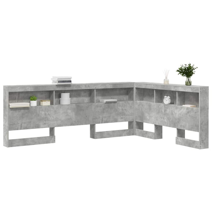 Tăblie de depozitare cu raft Gri beton 135 cm Lemn compozit - WALTI WALTI