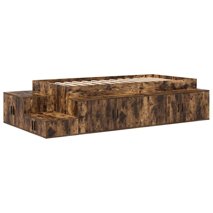Cadru de pat cu depozitare Stejar fumuriu 244 x 127 x 53.5 cm - WALTI WALTI