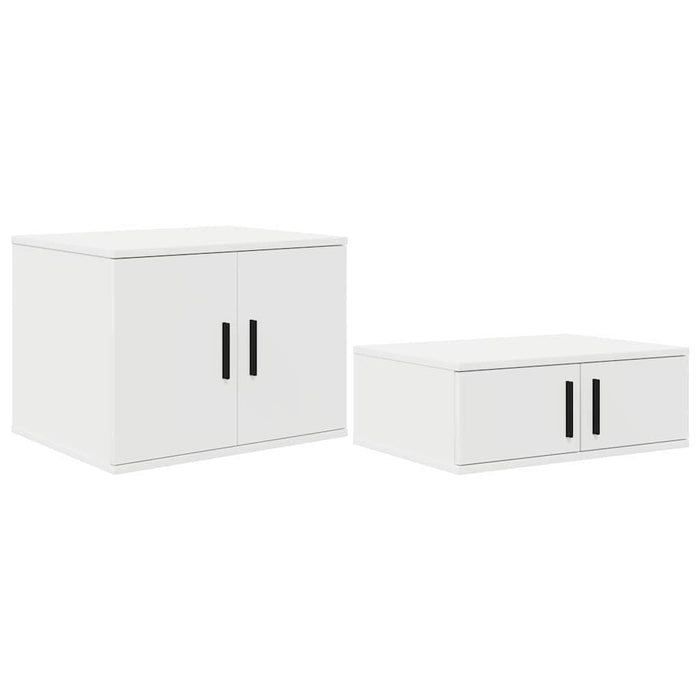 Cadru de pat cu depozitare Alb 80 cm Lemn compozit WALTI