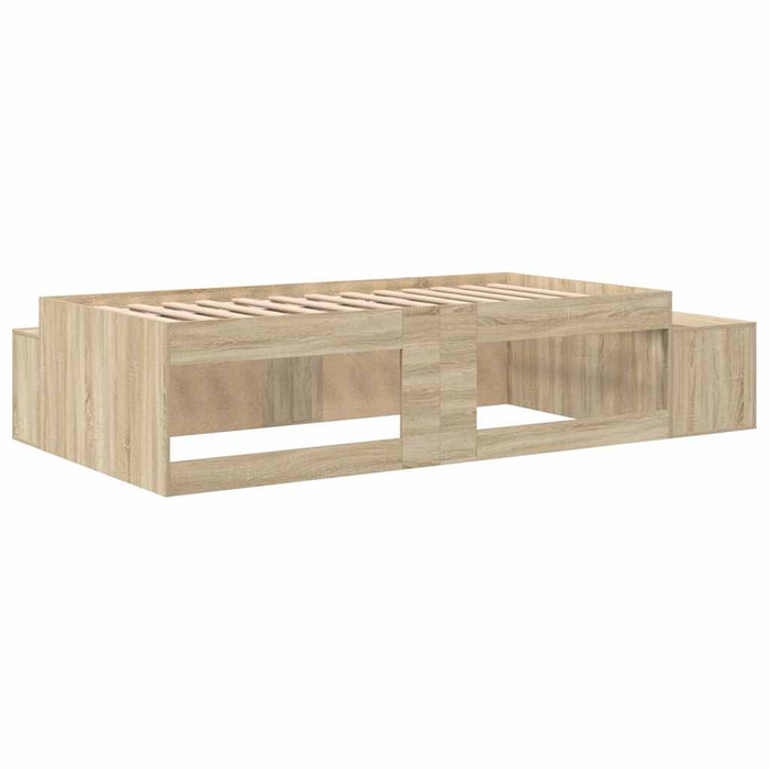 Cadru de pat cu depozitare Stejar Sonoma 80 cm Lemn compozit WALTI