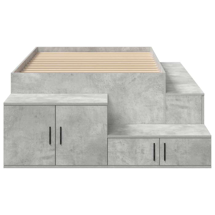 Cadru de pat cu depozitare Gri din beton 80 cm Lemn prelucrat WALTI