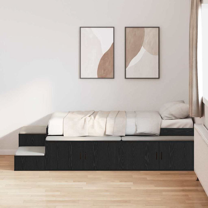 Cadru de pat cu depozitare Stejar negru 234 x 103 x 53.5 cm - WALTI WALTI