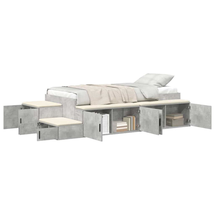 Cadru de pat cu depozitare Gri din beton 234 x 103 x 53.5 cm - WALTI WALTI