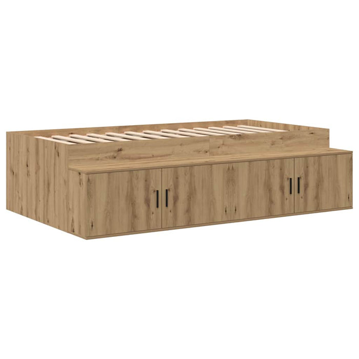 Cadru de pat cu depozitare stejar artizanal 234 x 103 x 53.5 cm - WALTI WALTI
