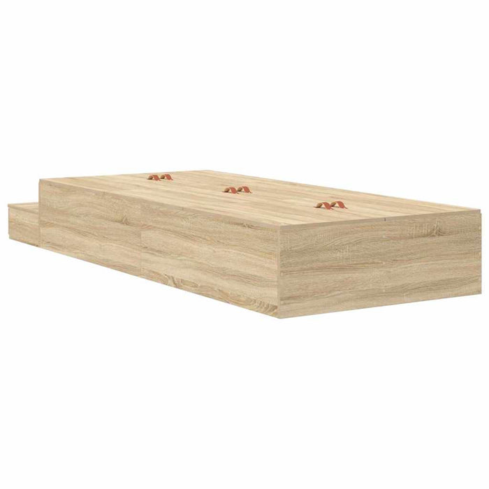Cadru de pat cu depozitare Stejar Sonoma 80 cm Lemn compozit WALTI