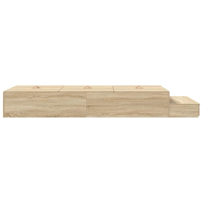 Cadru de pat cu depozitare Stejar Sonoma 80 cm Lemn compozit WALTI