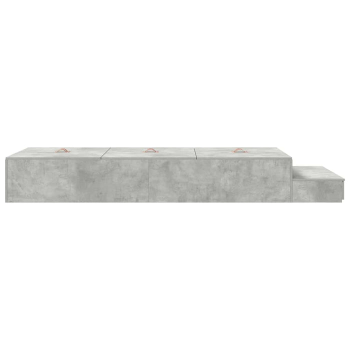 Cadru de pat cu depozitare Gri din beton 80 cm Lemn compozit WALTI