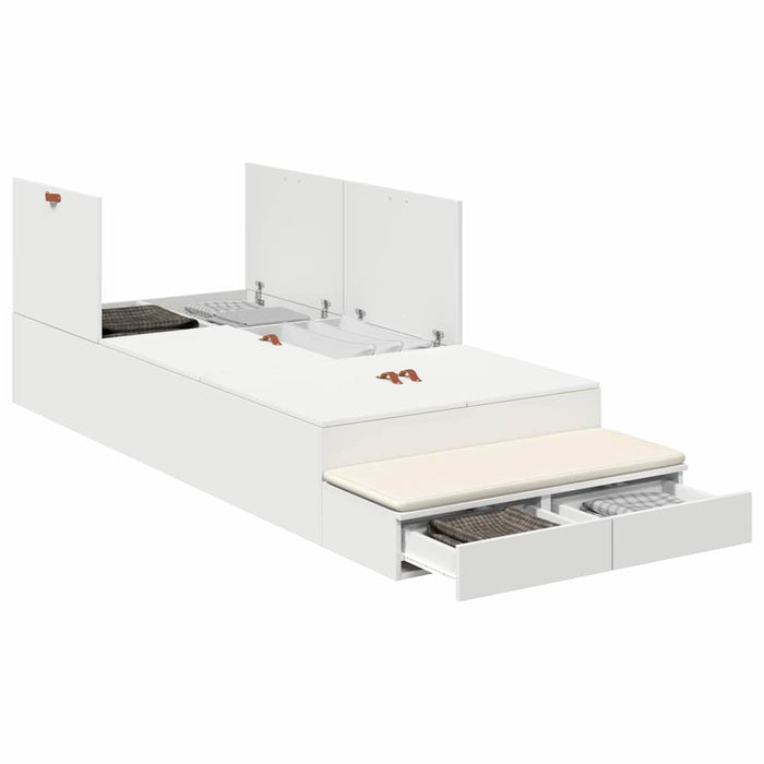 Cadru de pat cu depozitare cu sertar Alb 236.5 x 90 x 31.5 cm - WALTI WALTI