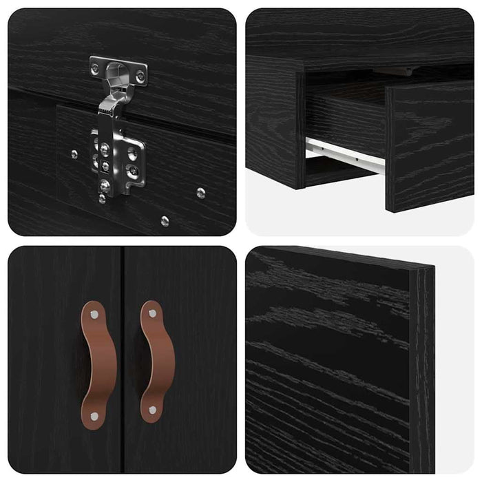 Cadru de pat cu depozitare Stejar Negru 100 cm Lemn compozit - WALTI WALTI