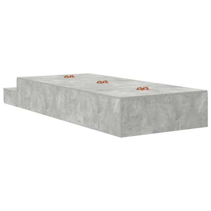 Cadru de pat cu depozitare Gri din beton 100 cm Lemn compozit - WALTI WALTI