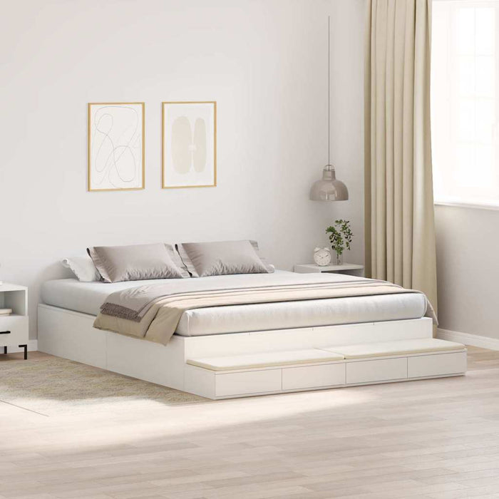 Cadru de pat cu depozitare cu sertar Alb 236.5 x 200 x 31.5 cm - WALTI WALTI