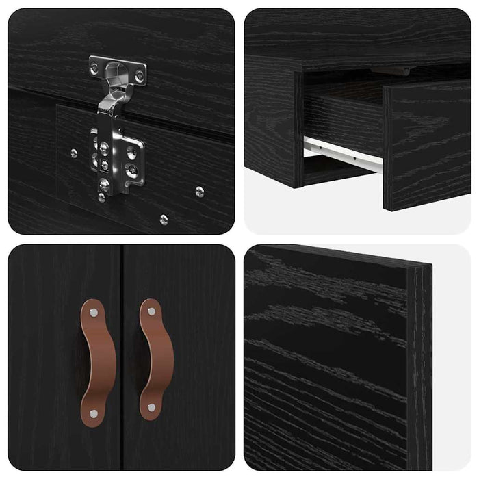 Cadru de pat cu depozitare Stejar negru 236.5 x 200 x 31.5 cm - WALTI WALTI