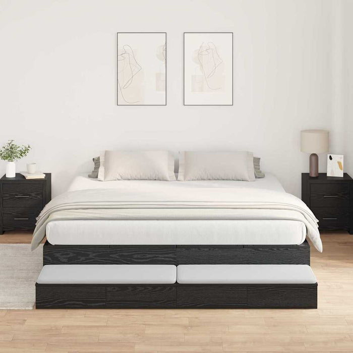 Cadru de pat cu depozitare Stejar negru 236.5 x 200 x 31.5 cm - WALTI WALTI