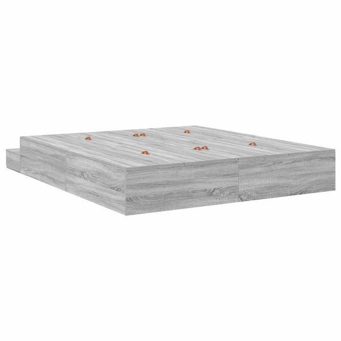 Cadru de pat cu depozitare Gri Sonoma 200 cm Lemn prelucrat WALTI