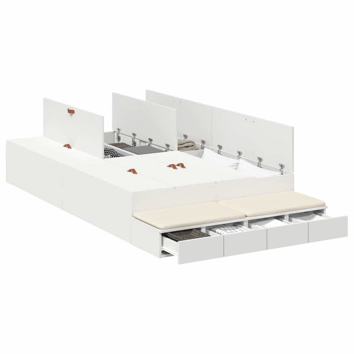 Cadru de pat cu depozitare cu sertar Alb 236.5 x 120 x 31.5 cm - WALTI WALTI