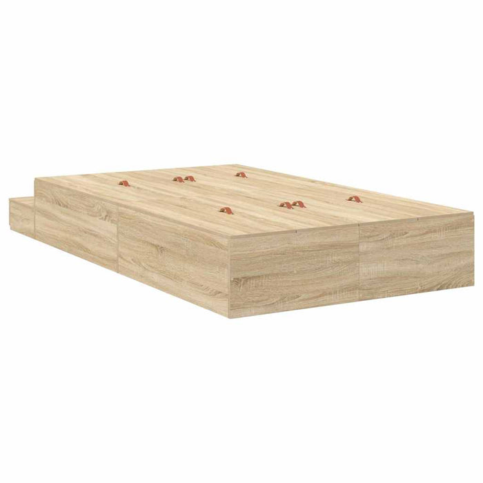 Cadru de pat cu depozitare Stejar Sonoma 236.5 x 120 x 31.5 cm - WALTI WALTI