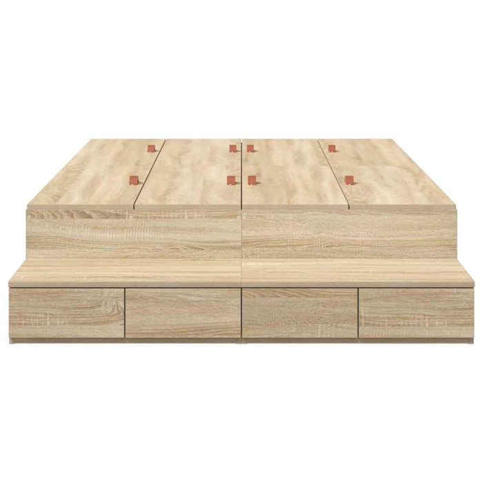 Cadru de pat cu depozitare Stejar Sonoma 236.5 x 120 x 31.5 cm - WALTI WALTI