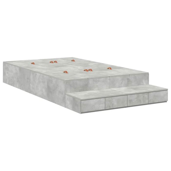 Cadru de pat cu depozitare Gri din beton 236.5 x 120 x 31.5 cm - WALTI WALTI