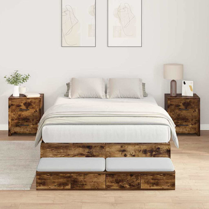 Cadru de pat cu depozitare Stejar fumuriu 236.5 x 120 x 31.5 cm - WALTI WALTI
