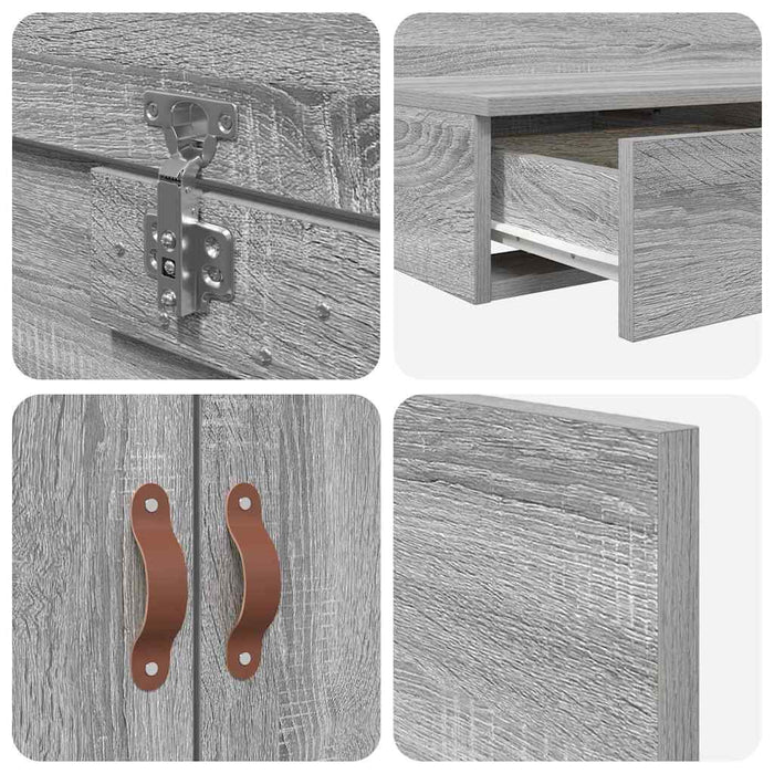 Cadru de pat cu depozitare sonoma gri 236.5 x 120 x 31.5 cm - WALTI WALTI