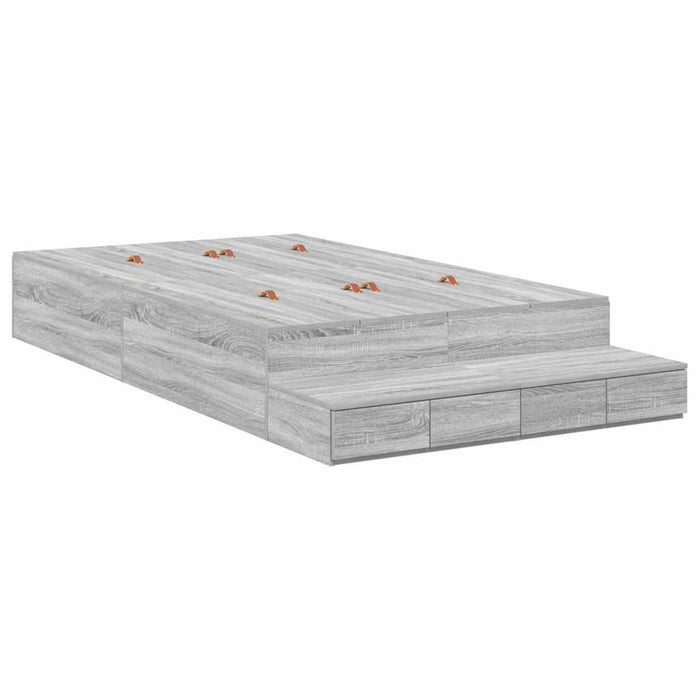 Cadru de pat cu depozitare sonoma gri 236.5 x 120 x 31.5 cm - WALTI WALTI