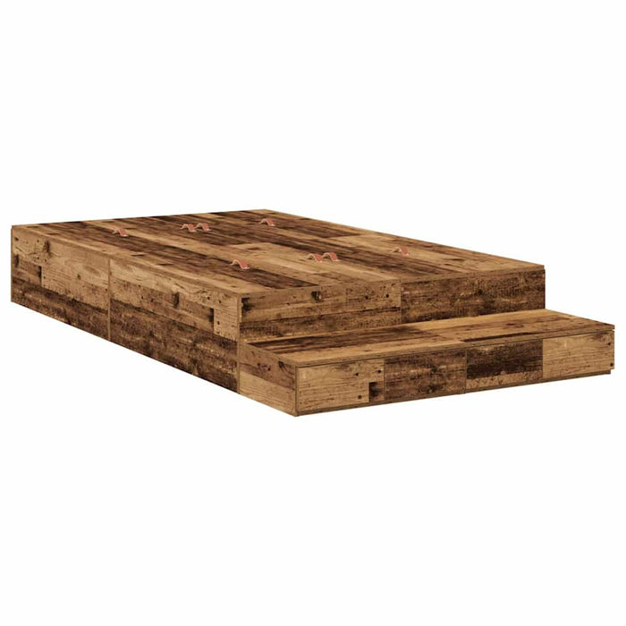 Cadru de pat cu depozitare Lemn Vechi 120 cm Lemn compozit - WALTI WALTI