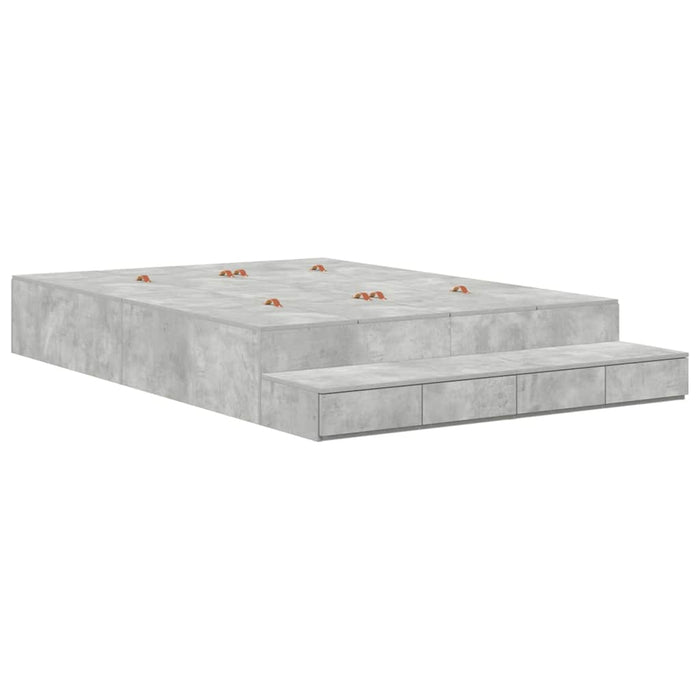Cadru de pat cu depozitare Gri din beton 236.5 x 150 x 31.5 cm - WALTI WALTI