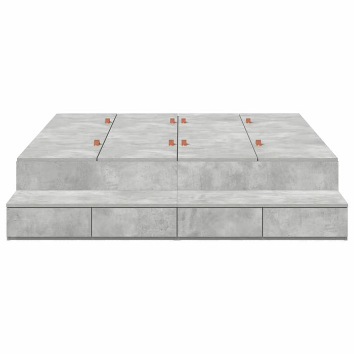 Cadru de pat cu depozitare Gri din beton 236.5 x 150 x 31.5 cm - WALTI WALTI