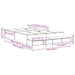 Cadru de pat cu depozitare Gri din beton 236.5 x 150 x 31.5 cm - WALTI WALTI