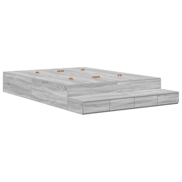 Cadru de pat cu depozitare sonoma gri 236.5 x 150 x 31.5 cm - WALTI WALTI