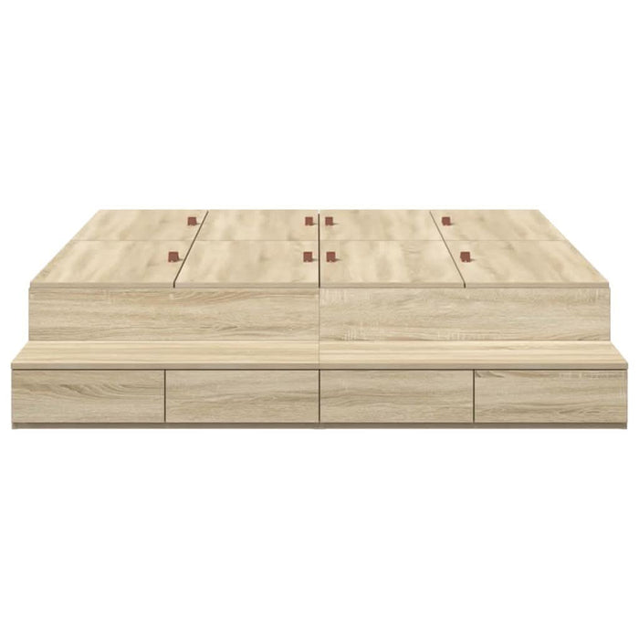 Cadru de pat cu depozitare Stejar Sonoma 236.5 x 160 x 31.5 cm - WALTI WALTI