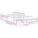 Cadru de pat cu depozitare Gri din beton 236.5 x 160 x 31.5 cm - WALTI WALTI