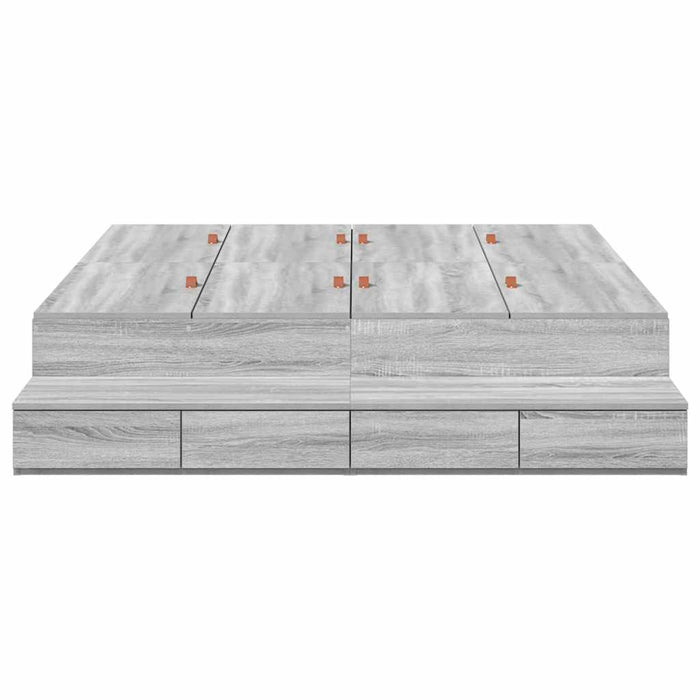 Cadru de pat cu depozitare sonoma gri 236.5 x 160 x 31.5 cm - WALTI WALTI