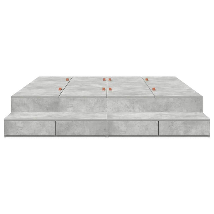 Cadru de pat cu depozitare Gri din beton 236.5 x 180 x 31.5 cm - WALTI WALTI